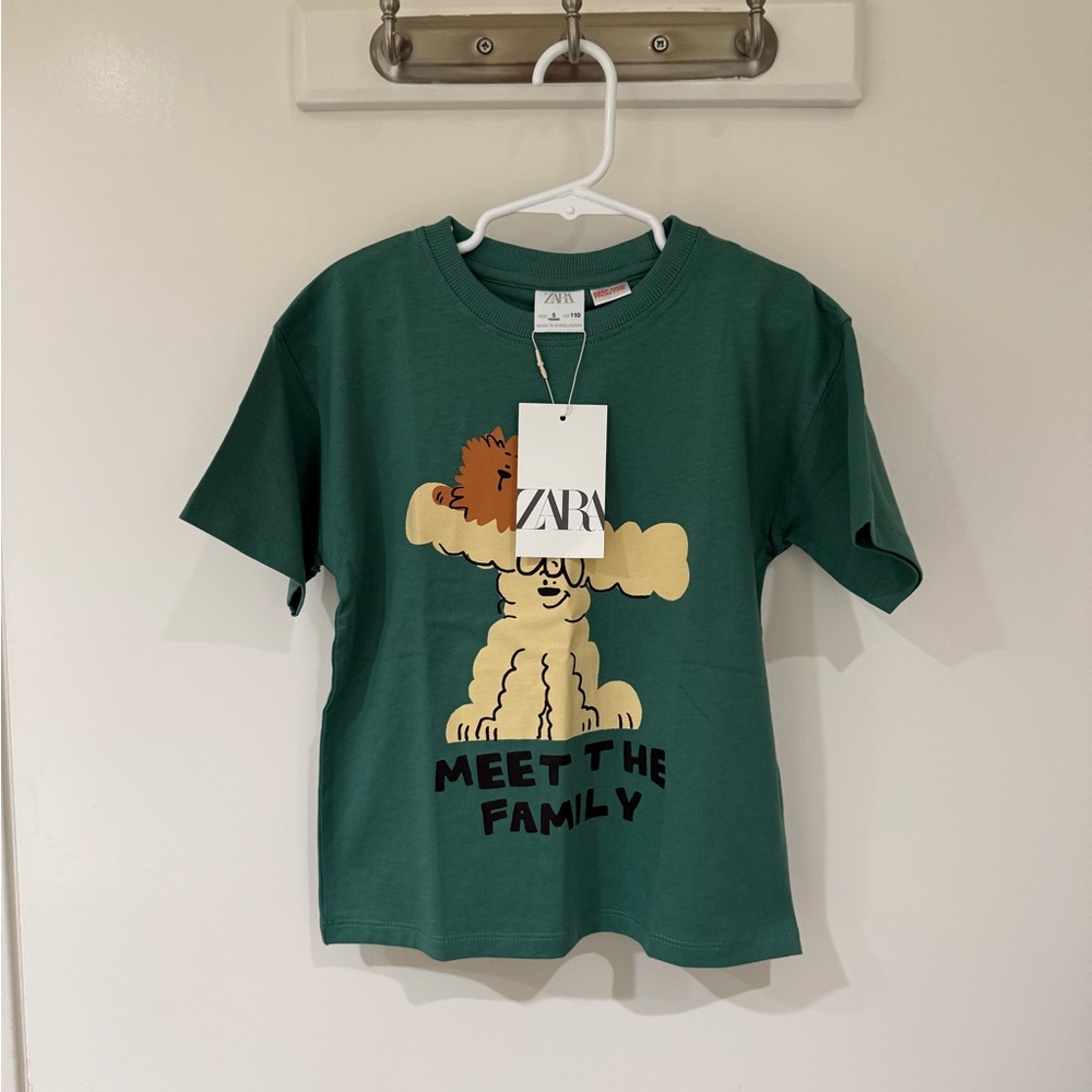 Zara Meet The Family Dog Tee 5 Years NWT